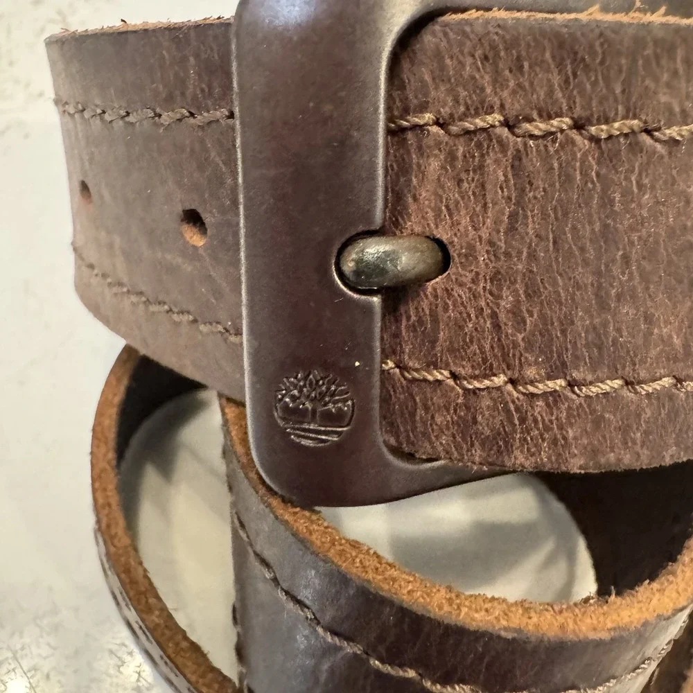 Timberland Brown Genuine Leather Work Belt‎ - Men's Size 34
